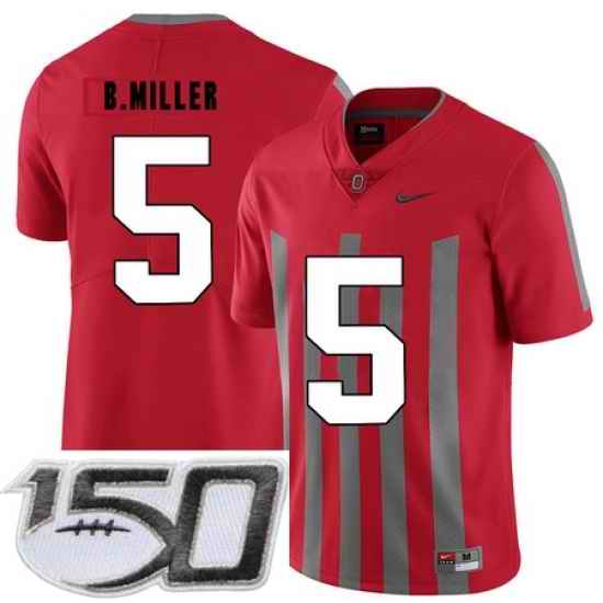 Ohio State Buckeyes 5 Braxton Miller Red Elite Nike College Football Stitched 150th Anniversary Patch Jersey